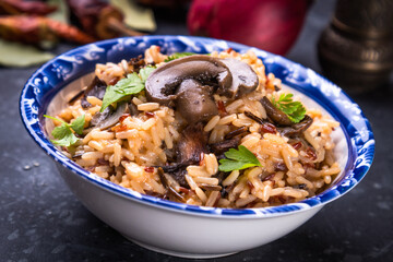 Risotto with mushrooms ande vegetables