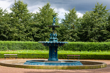 English victorian water fountain feature in Ropner Park at Stockton on Tees