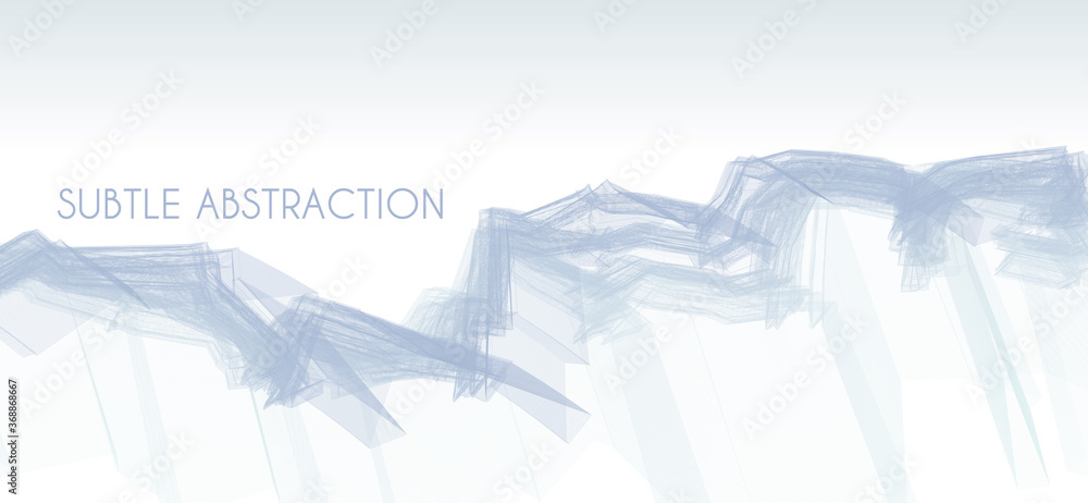 Poster Subtle abstraction. Complex bluish gray polygonal lines. Vector