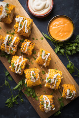 Grilled sweet corn slices