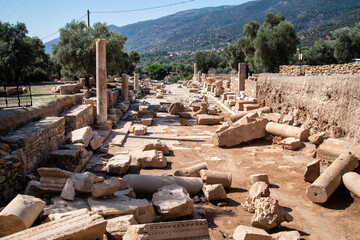 market basilica of nysa on the meander ancient city