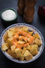 Patatas bravas, spanish fried potato