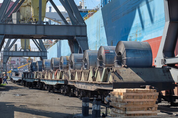 Delivery of hot rolled steel coils from manufacturer to the sea port by means of specialized open...