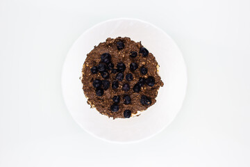 chocolate cake on white plate