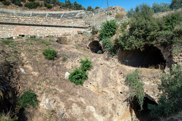the underground tunnels of nysa on the meander ancient city