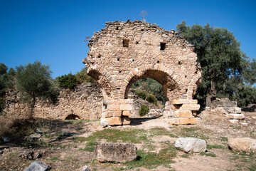the entrance gate of nysa on the meander ancient city