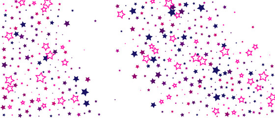 Shooting stars confetti. Multi-colored stars. Holiday background. Abstract texture on a white background. Design element. Vector illustration, EPS 10.