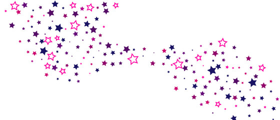 Shooting stars confetti. Multi-colored stars. Holiday background. Abstract texture on a white background. Design element. Vector illustration, EPS 10.