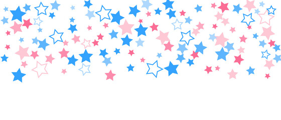 Shooting stars confetti. Multi-colored stars. Holiday background. Abstract texture on a white background. Design element. Vector illustration, EPS 10.