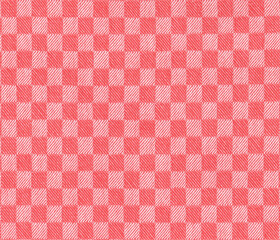 chequered red and white fabric texture background