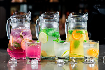 set of summer lemonades