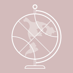    Line globe icon. Simple symbols for app development and website design. 