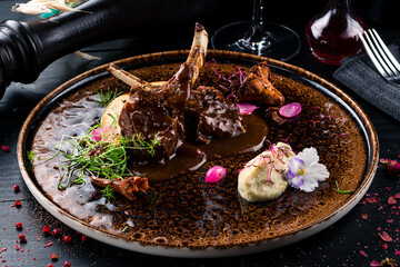 Seasoned roast rack of lamb