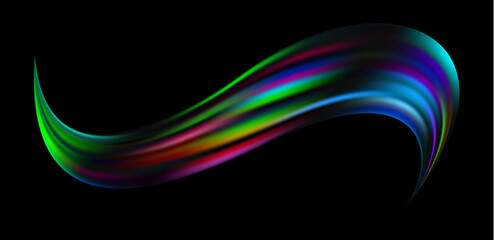 Colorful flow brushstroke. Ribbon isolated line.. Realistic volume wave liquid paint ink shape isolated white background