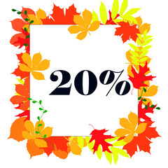 White square with discount.