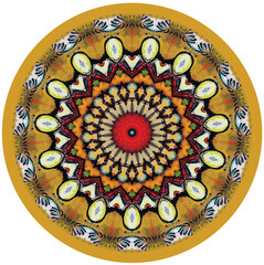 Mandala décoratif couleur à 15 pétales
