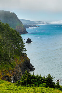 Cape Foulweather Headland On The Oregon Coast Near Newport, Oregon