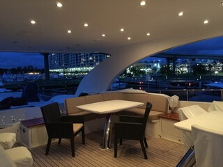 yacht flybridge at night