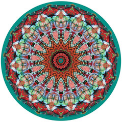 Mandala décoratif couleur à 15 pétales