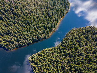 Aerial view of Shiroka polyana Reservoir, Bulgaria