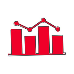Business chart vector image of income and expenses cartoon style on white isolated background.