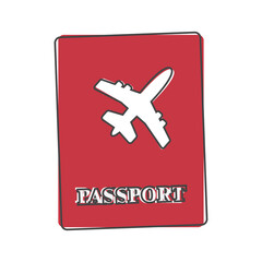 International passport vector cartoon style on white isolated background.