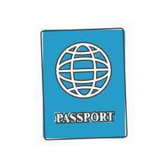 International passport vector cartoon style  cartoon style on white isolated background.