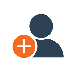 Obraz premium User profile with plus line icon. Add new friend, customer, follow symbol