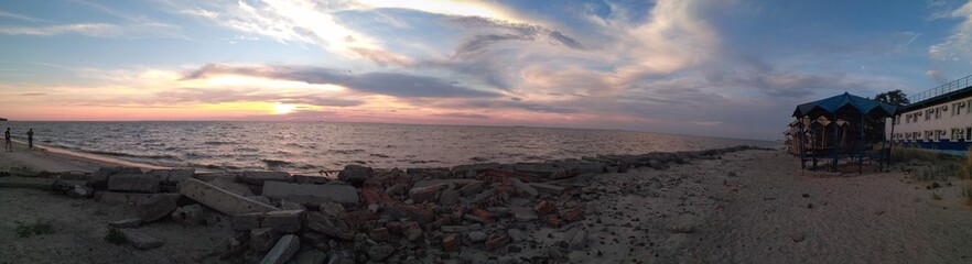 sunset over the river