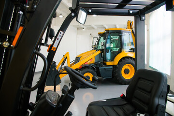 Forklift in a warehouse