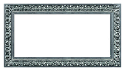 Panoramic bronze frame for paintings, mirrors or photo isolated on white background