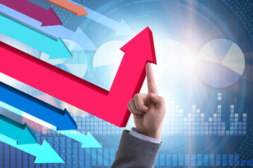 Economic recovery concept with the line charts