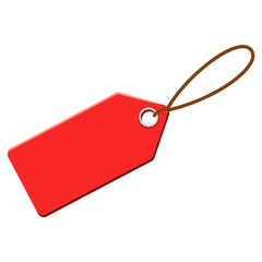 Red price tag clipart on white background. Illustration, Decoration and pattern.
