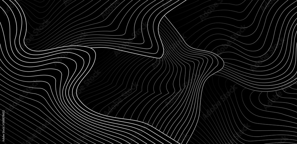 Wall mural opart abstract background with diagonal lines. stylish wavy striped texture with 3d effect.