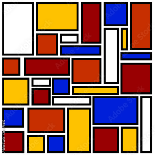 四角を多用した幾何学模様の背景素材 Wall Mural Wallpaper Murals Mitomaya