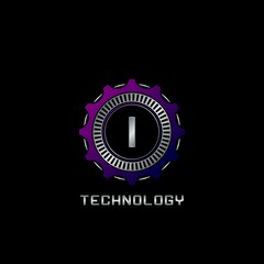 Technology Gear Rail I Letter Logo vector design, the techno logo for industrial, automotive, technology and more brand identity.