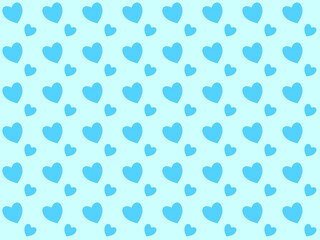 ハート柄 青 4