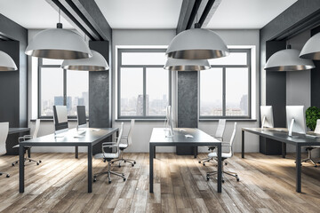 Contemporary coworking office interior