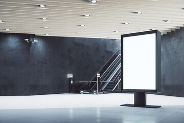 Blank banner on concrete wall