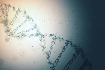Digital dna spiral and abstract technology background.