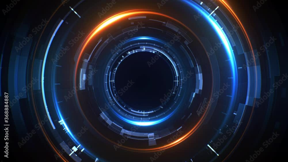 Poster round sci-fi element for futuristic core visualizer concept. abstract technology background with cen