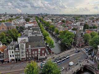 canal bridge and city train