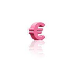 Obraz premium 3D Render of Pastel Pink Coloured Styled Euro Currency Symbol