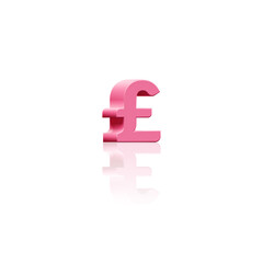 Fototapeta premium 3D Render of Pastel Pink Coloured Styled Pound Sterling Symbol