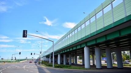 Modern road and road infrastructure. Empty road background in the city. 