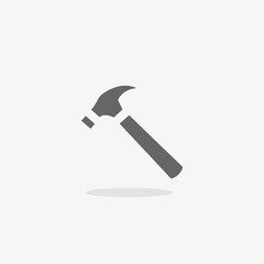 Hammer icon isolated on grey background