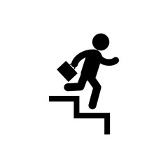 Businessman Going Down By Stair Steps Icon