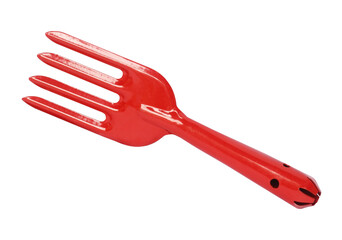shovel prong red isolated on white background.