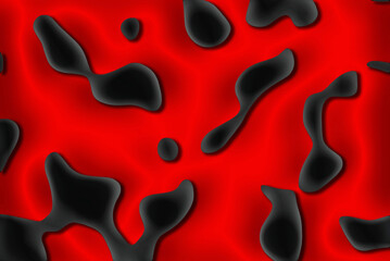 Red and black minimalist 3D modern abstract artwork