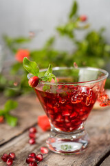 pomegranate juice in motion